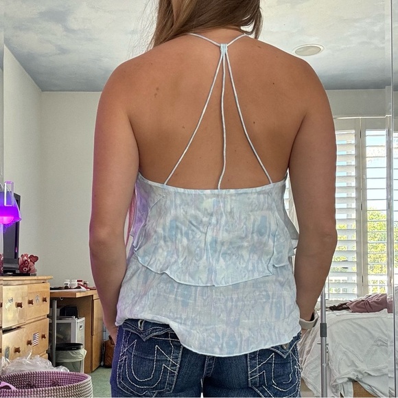 Hollister Light Blue Ruffle Halter Peplum Tank NWOT - Picture 2 of 5